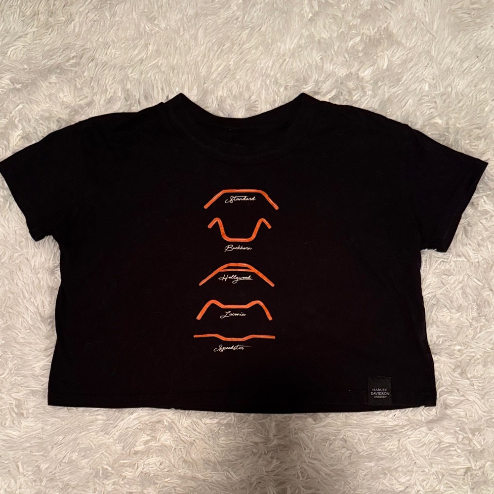Black and Orange Womens Handlebar Tee
